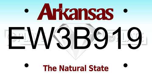 EW3B919 Arkansas License Plate