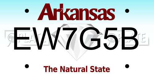 EW7G5B Arkansas License Plate