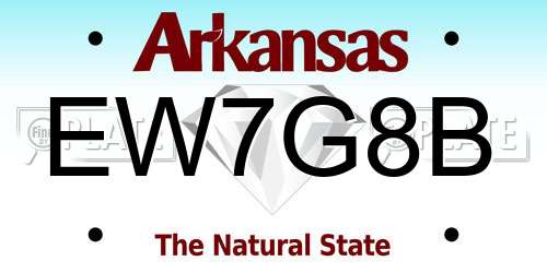 EW7G8B Arkansas License Plate