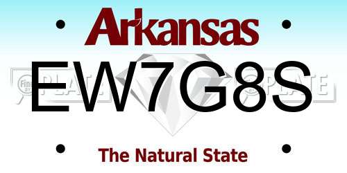 EW7G8S Arkansas License Plate