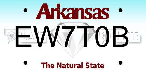 EW7T0B Arkansas License Plate