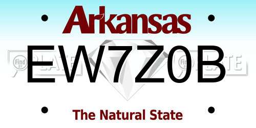 EW7Z0B Arkansas License Plate
