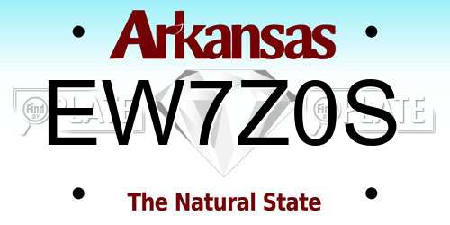 EW7Z0S Arkansas License Plate