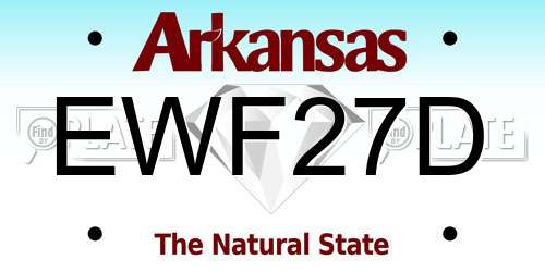EWF27D Arkansas License Plate