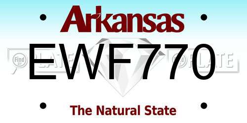 EWF770 Arkansas License Plate