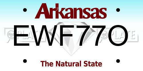 EWF77O Arkansas License Plate