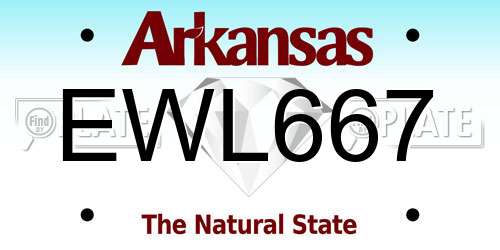 EWL667 Arkansas License Plate