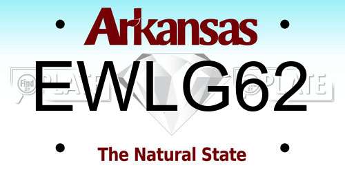 EWLG62 Arkansas License Plate