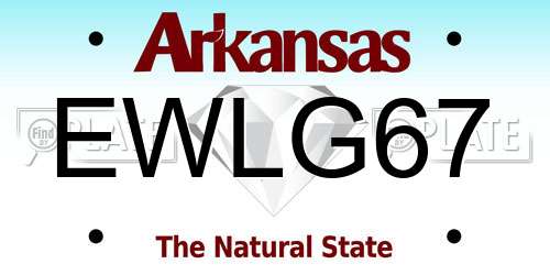 EWLG67 Arkansas License Plate