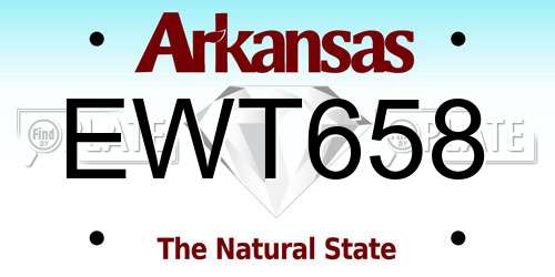 EWT658 Arkansas License Plate