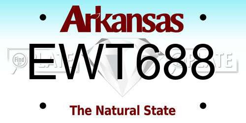 EWT688 Arkansas License Plate