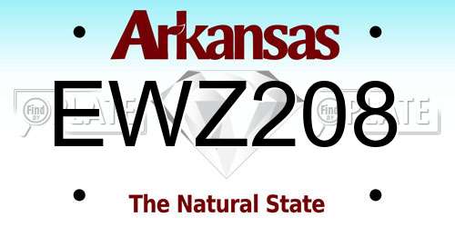 EWZ208 Arkansas License Plate