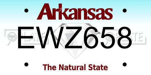 EWZ658 Arkansas License Plate
