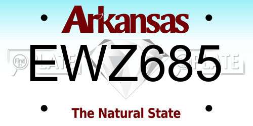 EWZ685 Arkansas License Plate