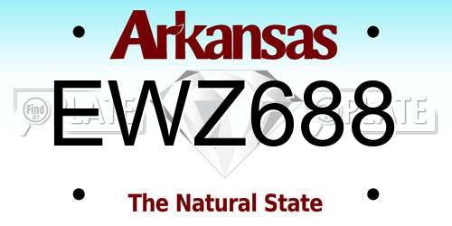 EWZ688 Arkansas License Plate