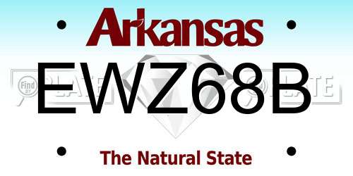 EWZ68B Arkansas License Plate