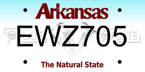 EWZ705 Arkansas License Plate