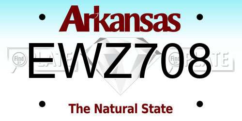 EWZ708 Arkansas License Plate