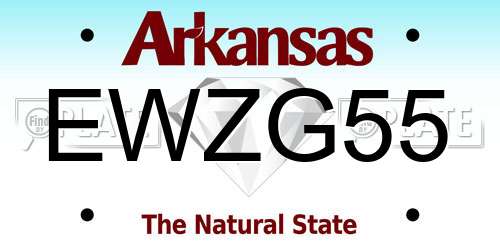 EWZG55 Arkansas License Plate