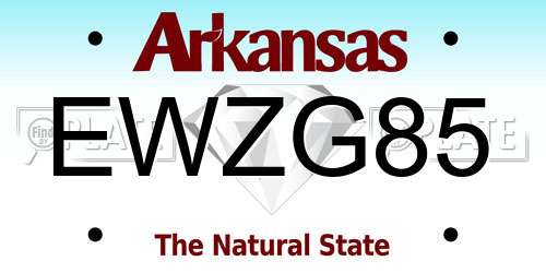 EWZG85 Arkansas License Plate