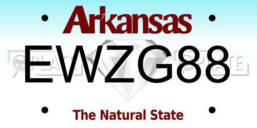 EWZG88 Arkansas License Plate