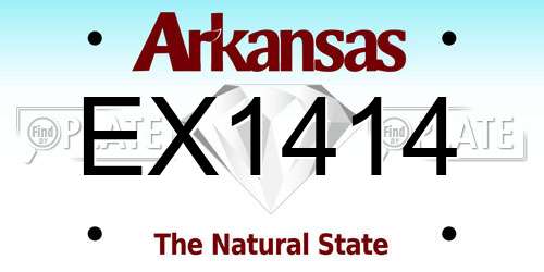 EX1414 Arkansas License Plate