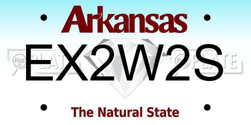 EX2W2S Arkansas License Plate