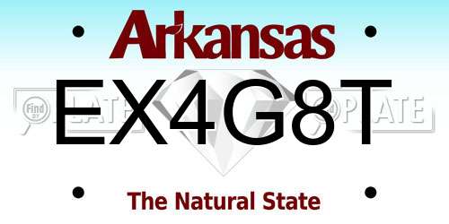EX4G8T Arkansas License Plate