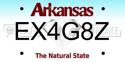 EX4G8Z Arkansas License Plate