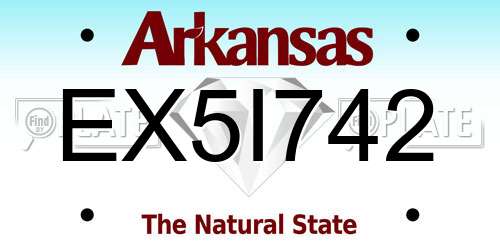 EX5I742 Arkansas License Plate