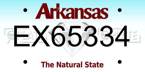 EX65334 Arkansas License Plate