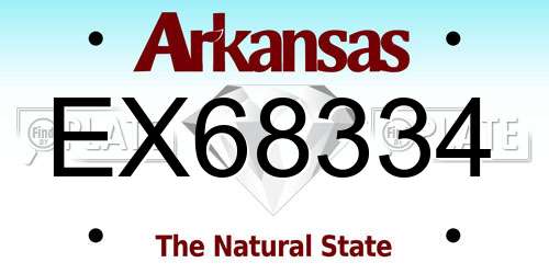 EX68334 Arkansas License Plate