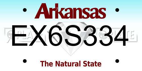 EX6S334 Arkansas License Plate