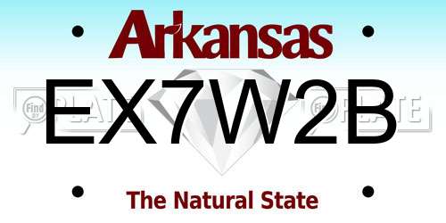 EX7W2B Arkansas License Plate
