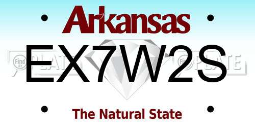 EX7W2S Arkansas License Plate
