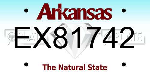 EX81742 Arkansas License Plate