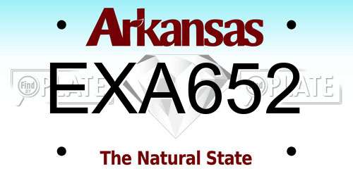 EXA652 Arkansas License Plate