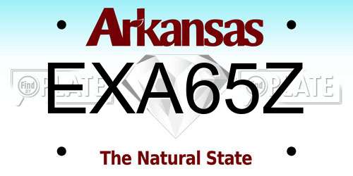 EXA65Z Arkansas License Plate