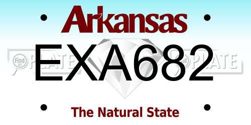 EXA682 Arkansas License Plate