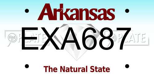EXA687 Arkansas License Plate