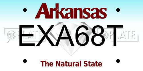 EXA68T Arkansas License Plate