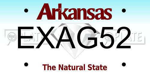 EXAG52 Arkansas License Plate