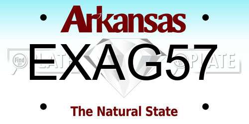 EXAG57 Arkansas License Plate