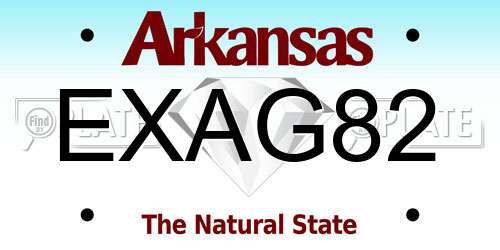 EXAG82 Arkansas License Plate