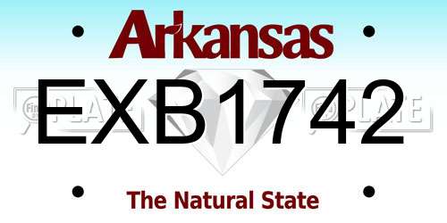 EXB1742 Arkansas License Plate