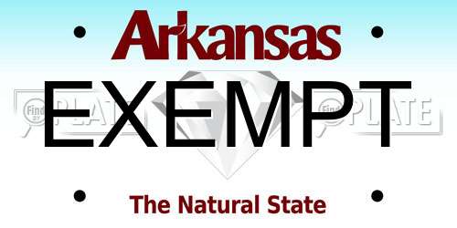 EXEMPT Arkansas License Plate