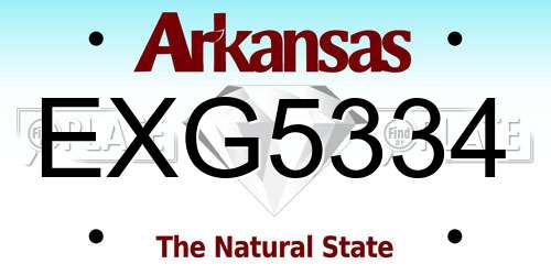 EXG5334 Arkansas License Plate