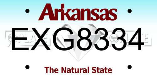 EXG8334 Arkansas License Plate