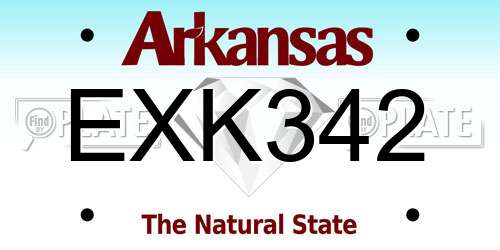 EXK342 Arkansas License Plate