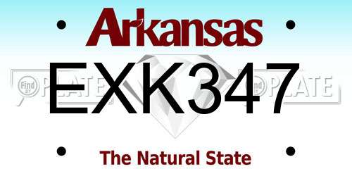 EXK347 Arkansas License Plate